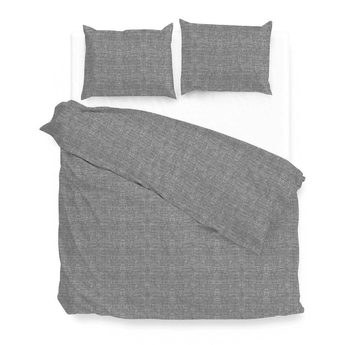 Zo Home Dekbedovertrek Lino Dark Grey Katoen - Bedtextielonline.be