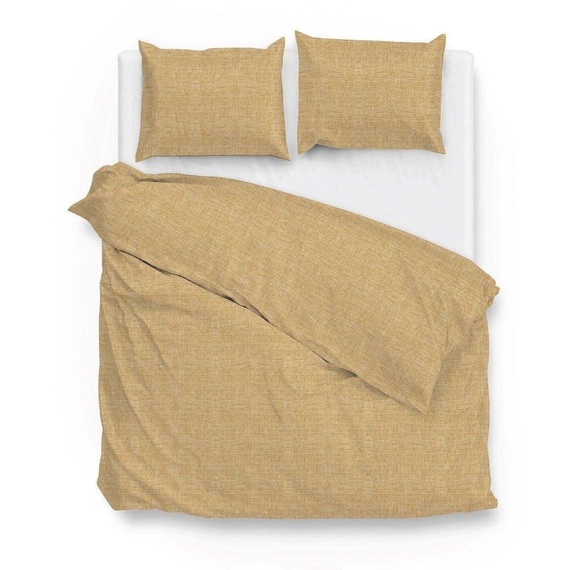 Zo Home Dekbedovertrek Lino Ochre Yellow Katoen - Bedtextielonline.be