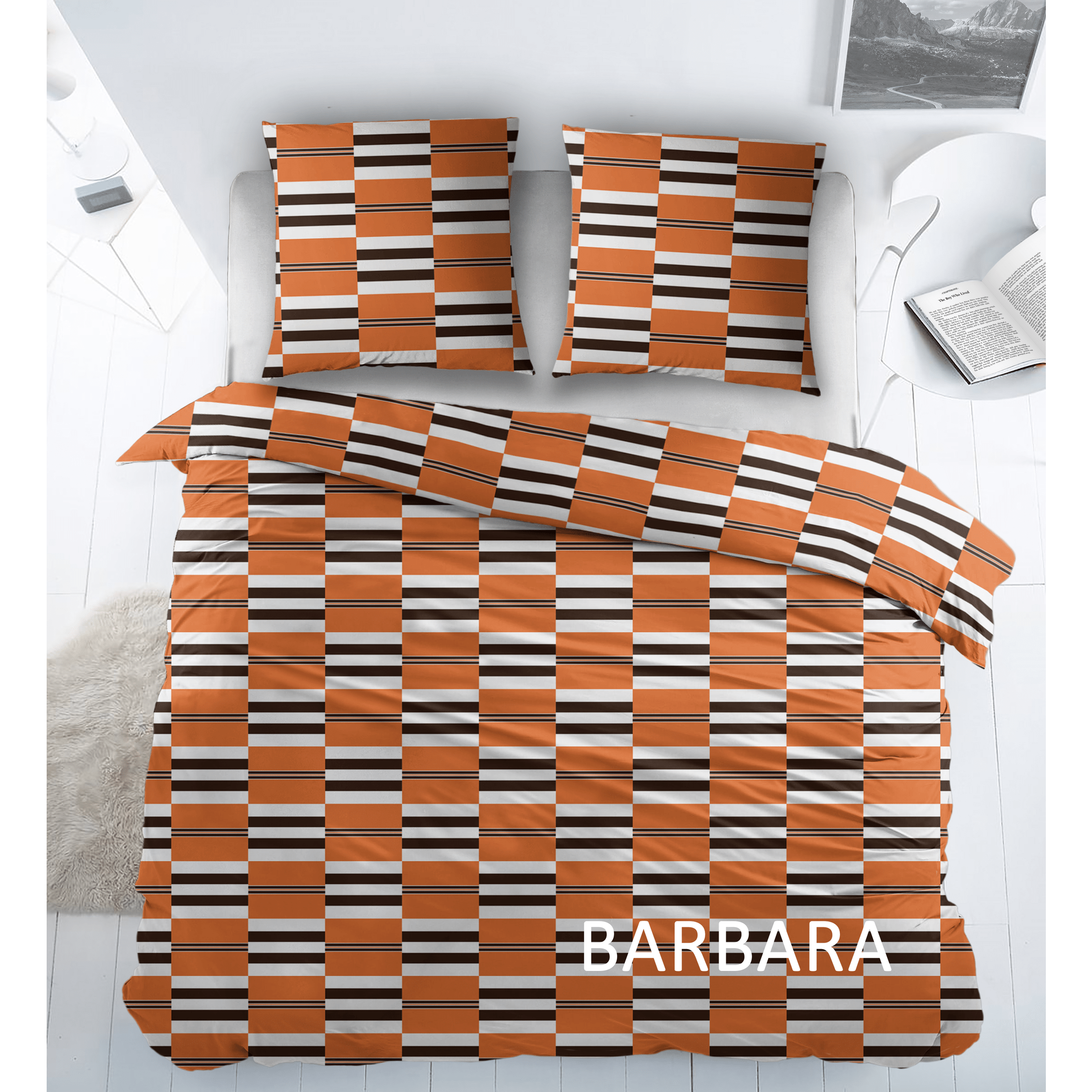 Housse de couette en coton Barbara Orange