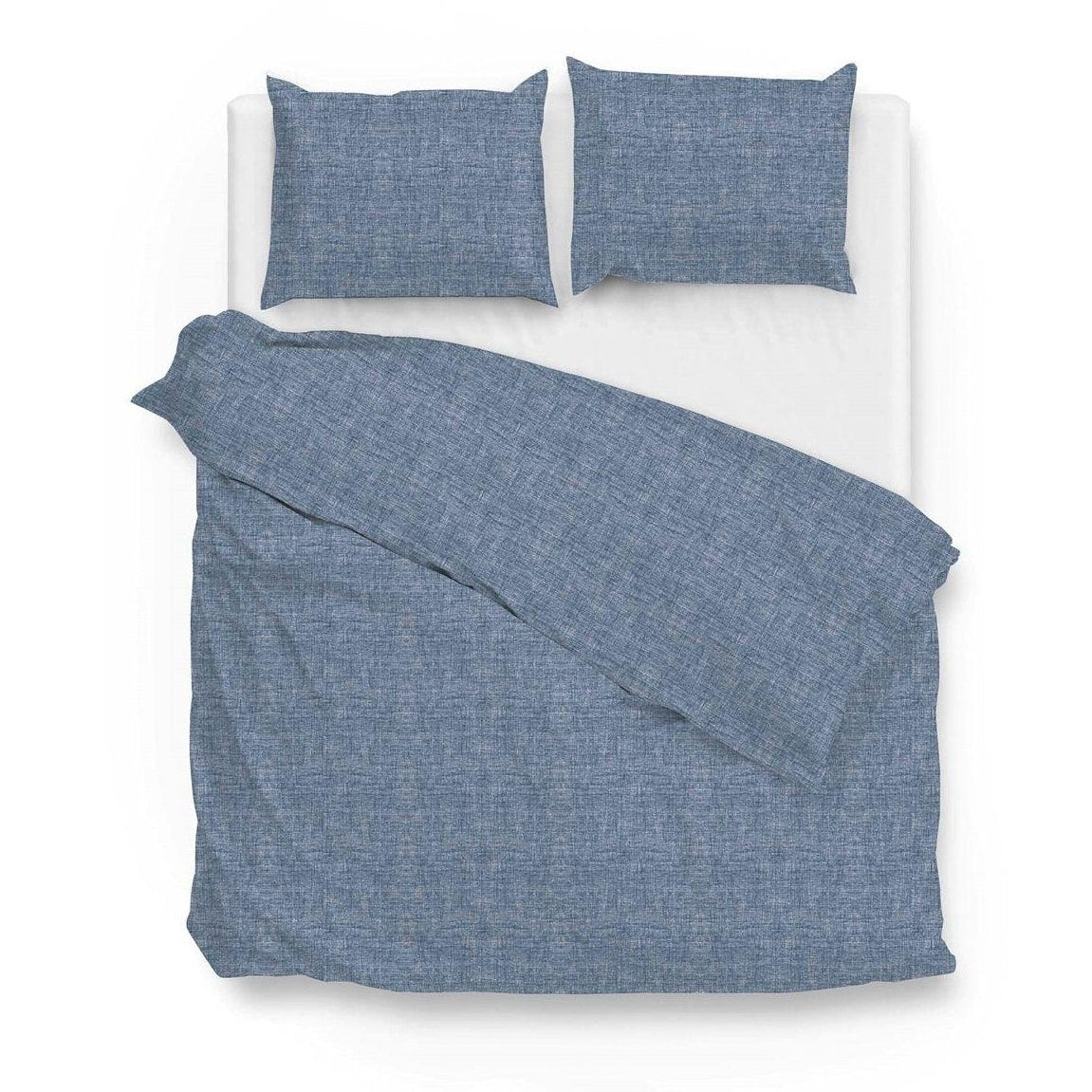 Zo Home Dekbedovertrek Lino Urban Blue Katoen - Bedtextielonline.be