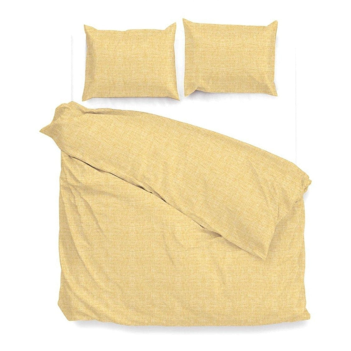 Zo Home Dekbedovertrek Lino Aspen Yellow Katoen - Bedtextielonline.be