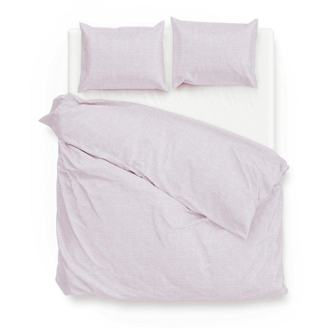 Zo Home Dekbedovertrek Lino Grey Lilac Katoen - Bedtextielonline.be