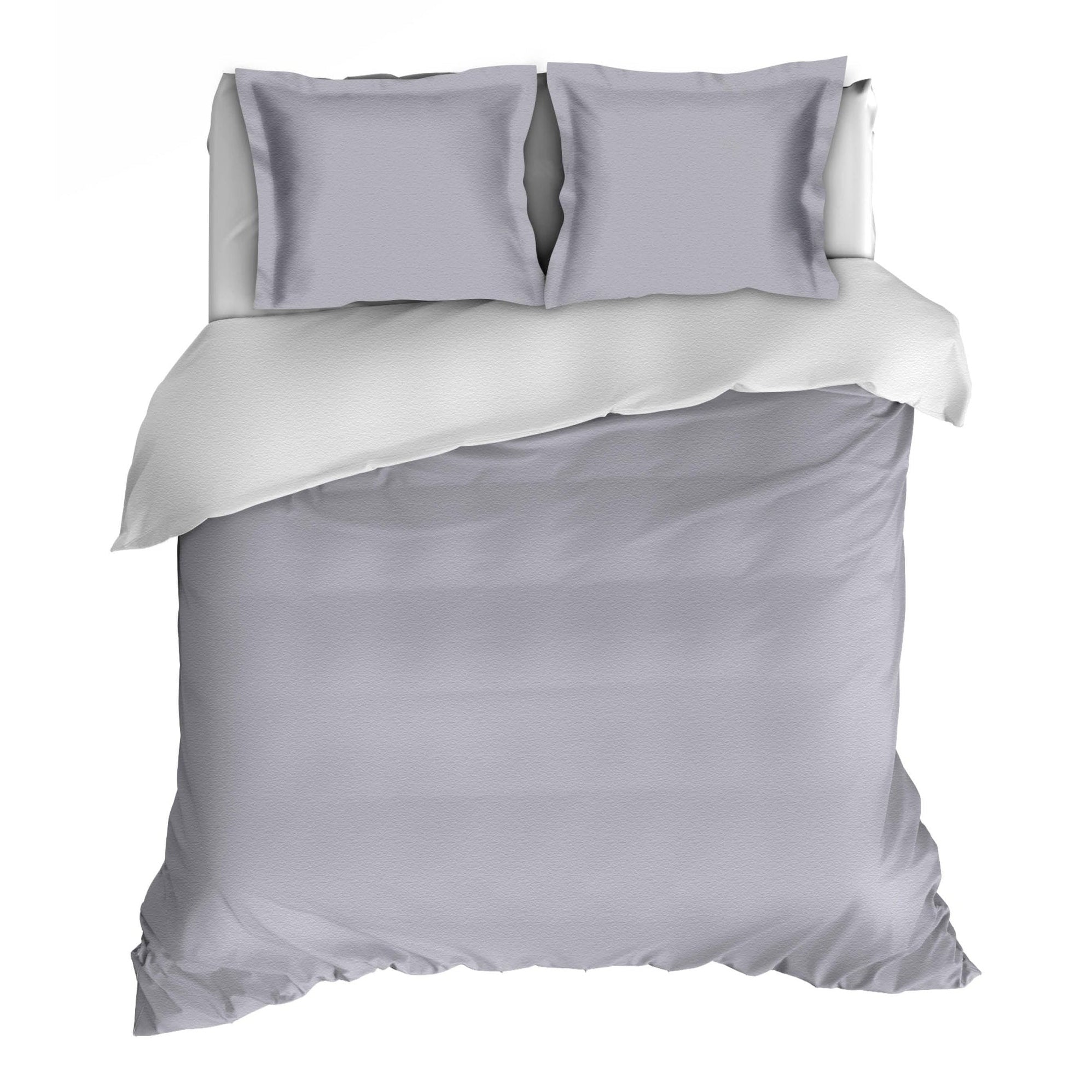 Dekbedovertrek Flanel Comtesse Silver Wit - Bedtextielonline.be