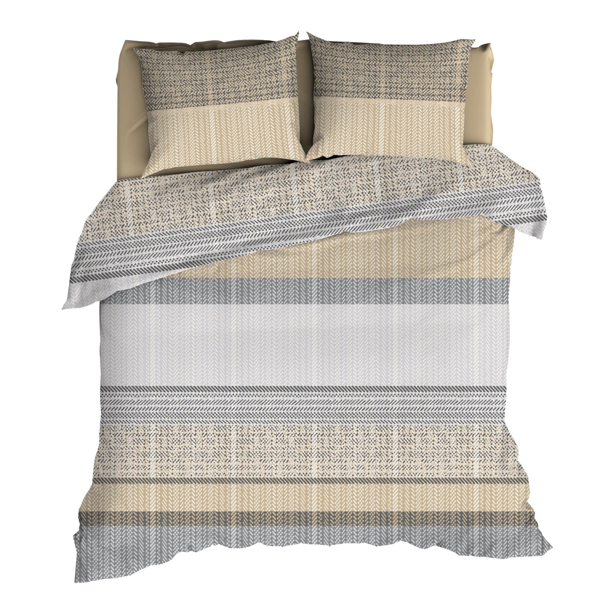 Romanette Bettbezug Flanell Cortina Beige/Grau