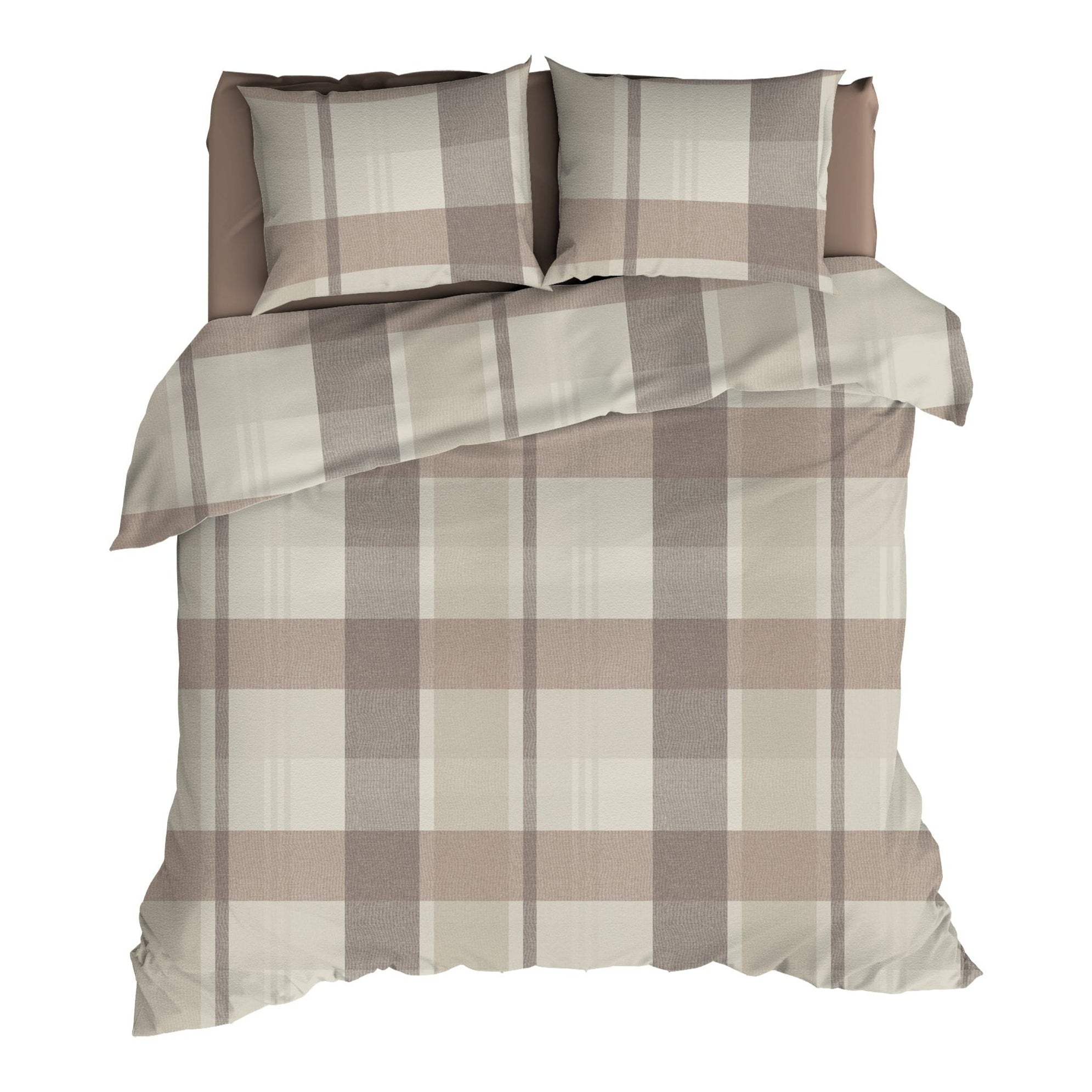 Romanette Dekbedovertrek Flanel Falcon Taupe