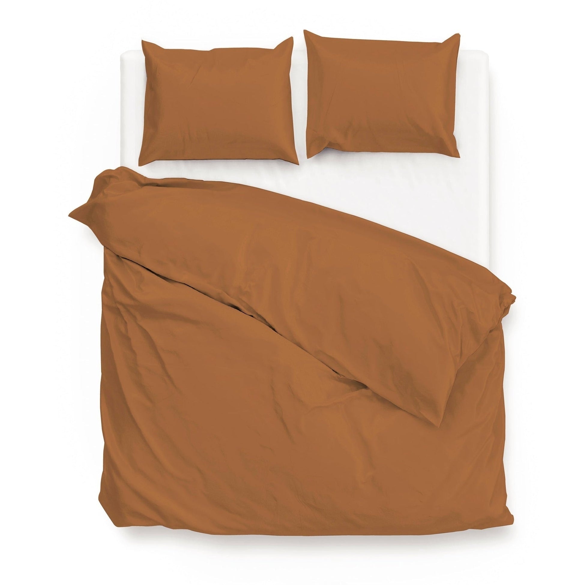 Zo Home Dekbedovertrek Satijn Satinado Cognac Brown